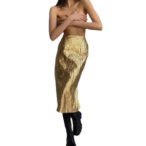 <span class=keywords><strong>Jupe</strong></span> en similicuir brillant doré, nouvelle collection été-automne 2025, style coréen, vêtements streetwear, <span class=keywords><strong>jupe</strong></span> pour femmes - Product Image 6