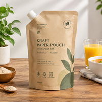Pochette Doypack en papier kraft écologique et recyclable avec bec verseur, qualité alimentaire, réutilisable pour soupes et jus