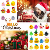 Nouveau Noël Jaune Canards En Caoutchouc 24pcs Dessin Animé Bain Jaune Canard Calendrier Boîte Aveugle Jouets Ensemble pour Enfant Bébé Jouets De Bain Canards En Caoutchouc