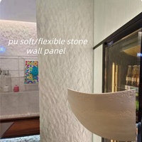 Revêtement mural souple intérieur en argile modifiée 3D Panneaux de pierre PU artificiels flexibles pliables et imperméables pour l'extérieur Faux carrelage moderne