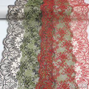 Vivid 20cm Chantilly Embroidery Black Flowers <strong>Lace</strong> Trim Polyester <strong>Fabric</strong> Nude Mesh <strong>Laces</strong> For Dresses - Product Image 3