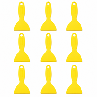 2026 Spatule à mastic jaune en plastique, outil de nettoyage mural multi-usages avec trou de suspension