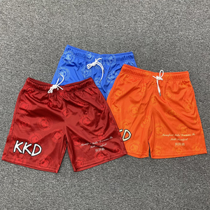 Pantalones cortos de gimnasio de cintura media para hombre de alta calidad, malla transpirable, baloncesto informal, correr, lona Vintage sublimada multicolor personalizada - Product Image 6