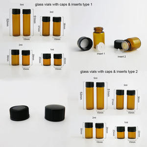 Mini <span class=keywords><strong>bouteille</strong></span> de flacon de gaz brun ambré 1ml 2ml 3ml 5ml 10ml avec bouchon d'insertion de <span class=keywords><strong>goutteur</strong></span> bouchon à vis pour test d'échantillon liquide d'huile essentielle - Product Image 4