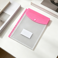 Porte-documents extensible transparent en PP A4, pochettes pour agrafes, classeurs à 11 trous, bouton-pression, poche pour étiquettes, imperméable