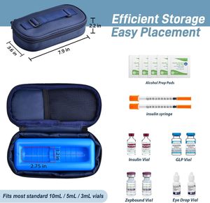 Sac à dos <span class=keywords><strong>isotherme</strong></span> en polyester écologique avec fermeture éclair, idéal pour le transport de médicaments et de petits flacons de glace pour diabétiques - Product Image 5