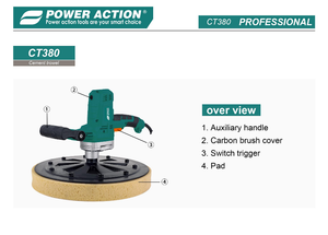 Truelle électrique Power Action CT380 850W, disque de 380 mm, 100 tr/min, machine à polir le plâtre mural, 220-240V - Product Image 3