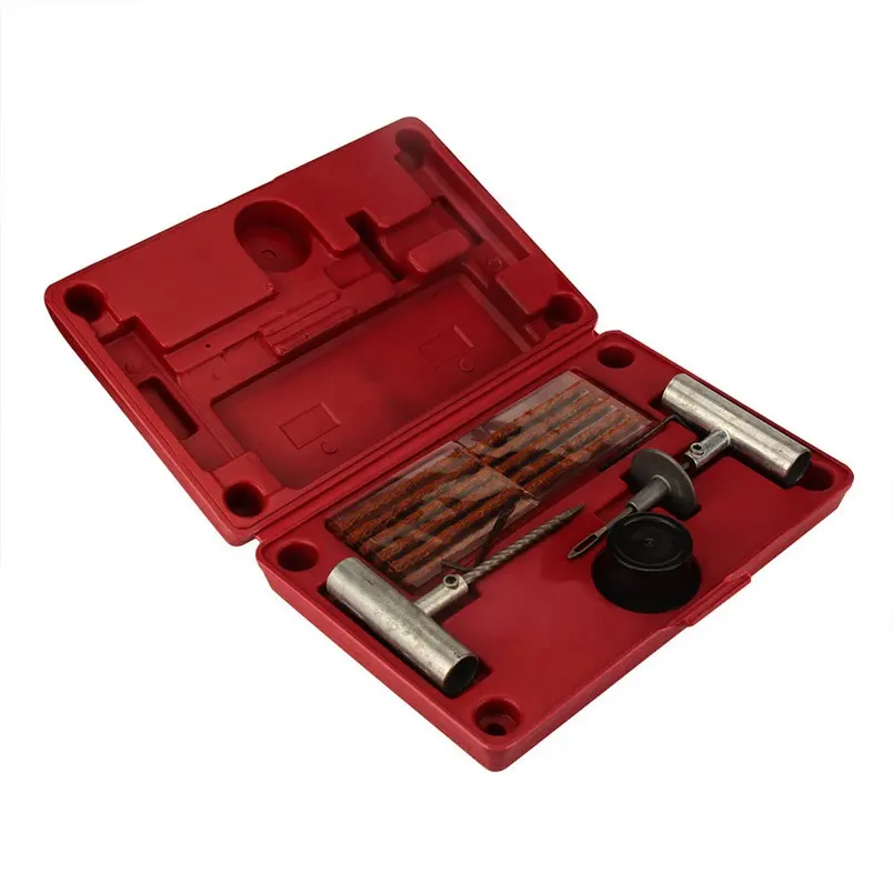 35-Piece Hand Tool Kit for Auto Tire Repair Includes Steel Plug and Patch Comes with a Case