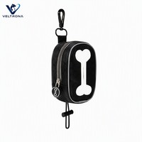 Distributeur de sacs à déjections canines en forme d'os avec garniture réfléchissante, clip pivotant et élastique, 4 couleurs, pour extérieur
