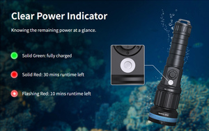 XTAR D40 Professional Powerful Underwater Adjustable 4-77 Degree Zoomable <strong>Flashlight</strong> Underwater <strong>Torch</strong> - Product Image 6