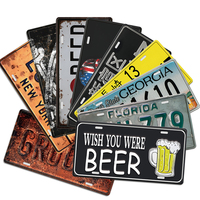 Venta caliente personalizado Vintage cerveza decoración Retro pared decoración 15*30cm placa de matrícula de Metal