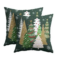 Frohe Weihnachten Quadratischer Kissenbezug 45x45cm Digitaldruck Waschbar Polyester-Mischgewebe Reißverschluss Sofa-Dekoration