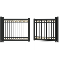 Portail en aluminium Ace, clôtures et portails de jardin en aluminium, charnières, portail d'allée, 20 pieds de large à 6 pieds de haut, double battant