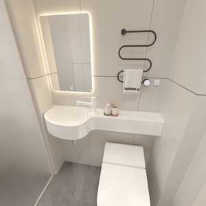 Évier mural en pierre artificielle en forme de P, durable, écologique et moderne, avec drain intégré, gain de place pour les salles de bain - Product Image 5