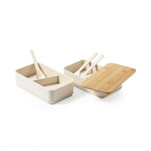 Promotional 1400ml 2-<b>Compartment</b> Eco-Friendly Food Grade PP <b>Lunch</b> <b>Box</b> Set with Fork Spoon Knife for Office & Home Use - Product Image 2