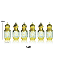 Flacons de parfum en verre pour huile essentielle d'oud, 6 ml, avec bille roll-on, personnalisables avec logo, style or arabe
