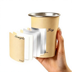Vasos de Papel para Té Simple Joy, Color Dorado, Plateado y Blanco, 8 Onzas, Vasos Desechables para Bebidas Frías y Calientes - Product Image 1