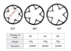 Vélo pliant BMX carré léger pédalier 130mm BCD 45T 47T 53T 56T 58T rond ovale 170MM AL60 pédalier en aluminium - Product Image 4