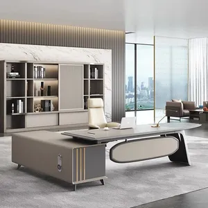 Luxury Table Office Specific Use And Classic Wood L-shape Office Table For Manager