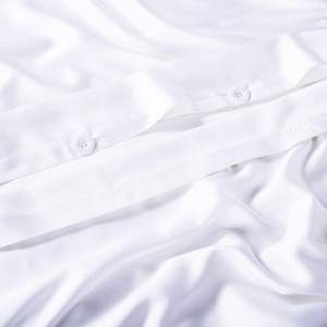 Parure de draps 100 % bambou, housse de couette blanche, 300 fils/cm², satiné, écologique, doux, lisse, luxe, style hôtel, taille personnalisée, vente en gros - Product Image 5