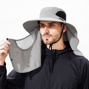 Cappello Estivo da Giungla con Protezione <span class=keywords><strong>Solare</strong></span>, Copertura <span class=keywords><strong>Viso</strong></span> Staccabile, Asciugatura Rapida, Maschera Facciale e Sciarpa Traspirante - Product Image 3