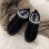 Bottes de Neige Chaudes à Plateforme et Semelle Épaisse en Cuir de Vachette Suédé Fourrure pour Femmes, Dames et Filles Hiver