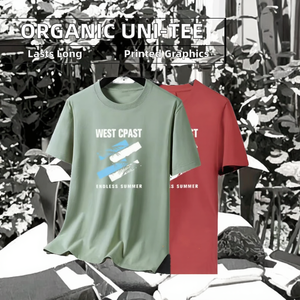 Camiseta Unisex de Poliéster Orgánico para Hombre, Estilo Casual Esencial, Diseño Liso al por Mayor con Técnicas de Lavado e Impresión Gráfica - Product Image 2
