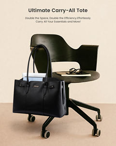 LOVEVOOK, elegante bolso de trabajo de 15,6 pulgadas para mujer, maletín impermeable de cuero PU con cremallera para oficina, negocios, enseñanza, Viajes - Product Image 4