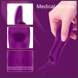 Brosse chauffante en silicone, jouet sexuel pour femme, masturbateur vibrant à léchage de langue, stimulateur pour femmes - Product Image 3