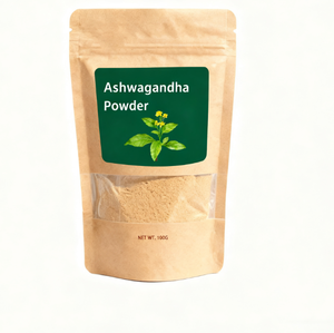 Ashwagandha-Wurzelpulver 100g Beutel Private Label OEM Kundenspezifische Verpackung Withanolide - Product Image 2