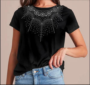 Presse à chaud fer à repasser sur le col décolleté Motif AB cristal strass motif Hot Fix modèle de transfert <span class=keywords><strong>pour</strong></span> col de t-shirt - Product Image 6