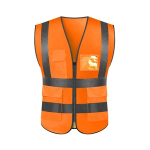 Assurance de travail en tissu polyester, produit de sécurité avec 5 poches, logo personnalisé hi vis - Product Image 3