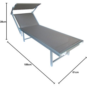Muebles portátiles de exterior de lujo de aluminio plegable tumbona <span class=keywords><strong>playa</strong></span> con dosel - Product Image 5