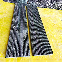 Natürliche Granit Wandfliesen Flöte Design Villa außerhalb Deko Surround Stone Black Granite Wasserfall geriffelte Fliese