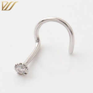 2025 moda cuerpo joyería <span class=keywords><strong>decoración</strong></span> 14K oro blanco moissanita joyería diamante redondo nariz anillos y tachuelas - Product Image 2