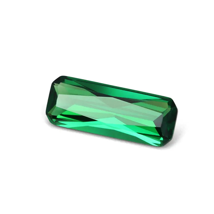 5*13mm green nano stone baguette cut Loose Gemstone Wholesale Factory emerald stone prices