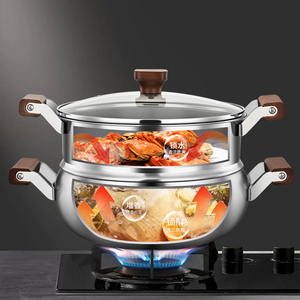 Olla <span class=keywords><strong>Vaporera</strong></span> KENGQ de Gran Capacidad (8L), Ecológica, de <span class=keywords><strong>Acero</strong></span> <span class=keywords><strong>Inoxidable</strong></span> con Tapa de Vidrio para Sopas y Caldos - Product Image 4