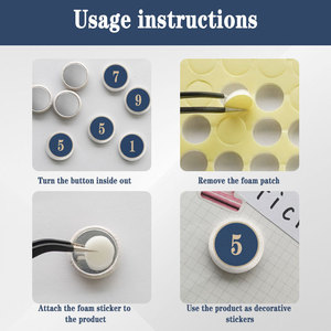 Bottoni in Tessuto Resistente Multicolore Rotondi per Scrapbooking, Fai da Te, Cucito e Forniture Artigianali - Product Image 3