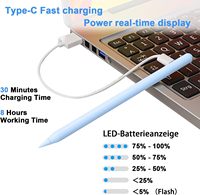 Lápiz Óptico Metálico REXIAO para iPad Pro y 6/7/8/9/10/11/A16, Carga Tipo-C, Rechazo de Palma, Lápiz Activo con 8 Horas de Duración de Batería