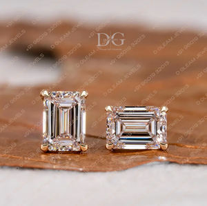 Boucles d'oreilles clous en moissanite taille radiant 2.00CTW, plaqué or rose, argent sterling rhodié, tendance, cadeau de fiançailles, mariage - Product Image 2