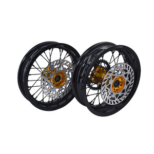 Jantes de moto supermotard 12 pouces en alliage d'aluminium CNC avec moyeu et rayons, roues 2.50-12" et 3.00-12" - Product Image 1