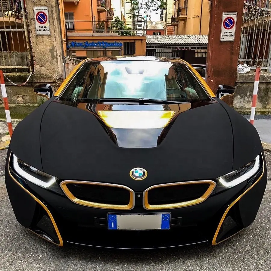 Involucro autoadesivo premio del vinile dell'automobile del Film del velluto del nero del metro 1.52*15 delle SOLIDE per la decorazione interna della mobilia all'aperto del veicolo