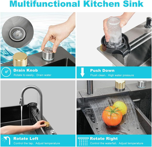 <span class=keywords><strong>Robinet</strong></span> cascade rectangulaire pour évier de cuisine, quatre robinets modernes pour <span class=keywords><strong>lave</strong></span>-<span class=keywords><strong>vaisselle</strong></span>, acier inoxydable nano-revêtu 201/304, <span class=keywords><strong>robinet</strong></span> intelligent pour évier domestique - Product Image 4