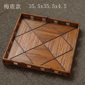 Bamboo <b>Tea</b> Storage <b>Tray</b> Rectangle Retro Color Standing Type For <b>Tea</b> Ceremony Desk Display - Product Image 3