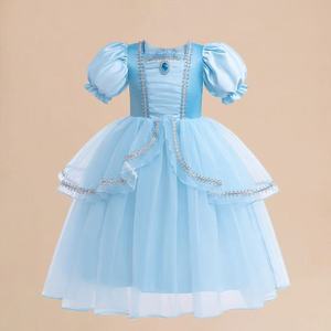 Costume da Elsa <span class=keywords><strong>Principessa</strong></span> di <span class=keywords><strong>Frozen</strong></span>, Abito Lungo e Soffice per Bambine, Costume di Halloween per Ragazze, Vestito Estivo per Spettacoli - Product Image 1