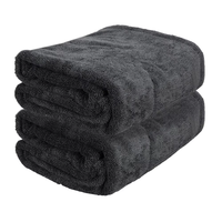 Serviette de séchage super professionnelle en microfibre à boucles doubles torsadées 1200 GSM, prix usine, pour lavage de voiture, taille personnalisée, avec logo et étiquette