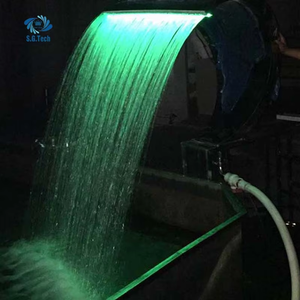 Fuente de Agua en Cascada para Exteriores, Moderna, Iluminada, de Acero Inoxidable 304, Decoración de Pared para Jardín, 300x600mm - Product Image 3