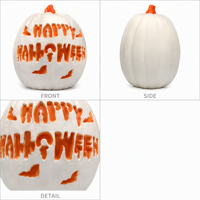 Lampu Lentera Labu Putih Halloween, Lampu LED Hiasan Huruf Happy Halloween, Ukiran Kelelawar, Perlengkapan Pesta, Hadiah