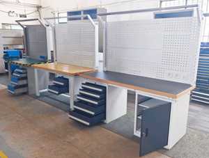 ROCKBEN高強度3水平引き出し底棚PVC卓上パウダーコーティングワークプラットフォームワークベンチ - Product Image 5