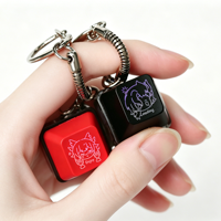 Porte-clés de clavier lumineux en acrylique imprimé UV personnalisé sur le thème de l'anime pour le soulagement du stress